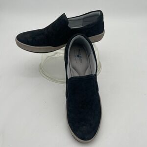 Nurse Mates Hollis Black Leather Slip On Comfort‎ Work Shoes Women's Size 7M